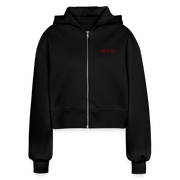 Sanguinary Savant Women’s Oversized Cropped Hooded Jacket - black