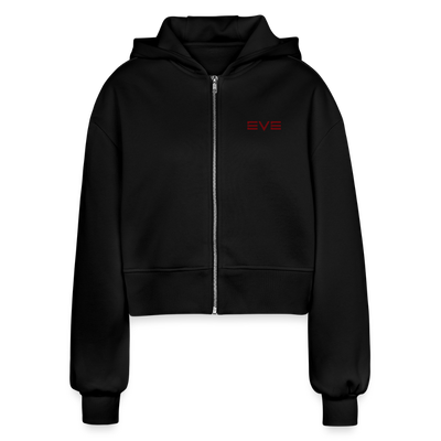 Sanguinary Savant Women’s Oversized Cropped Hooded Jacket - black