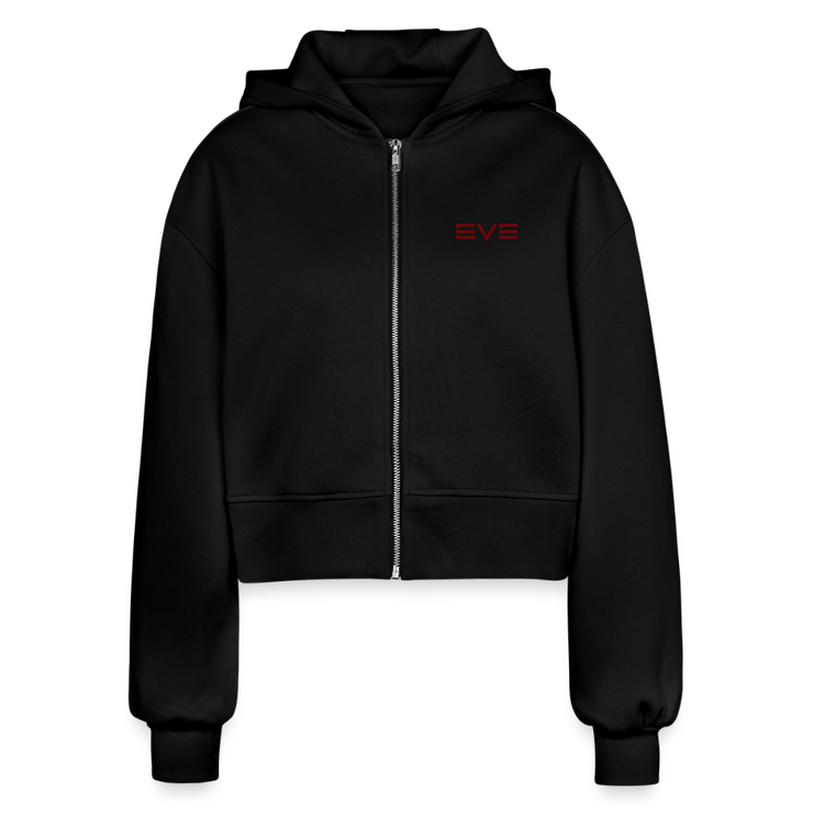 Sanguinary Savant Women’s Oversized Cropped Hooded Jacket - black
