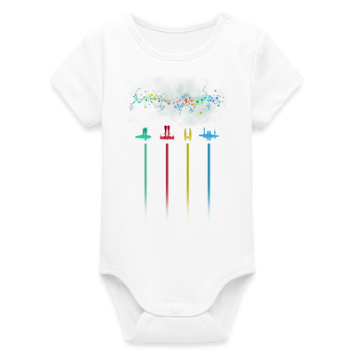 Noel Ships Short-Sleeved Baby Bodysuit - white