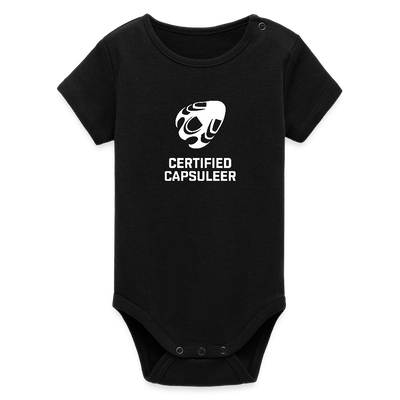 Certified Capsuleer Short-Sleeved Baby Bodysuit - black