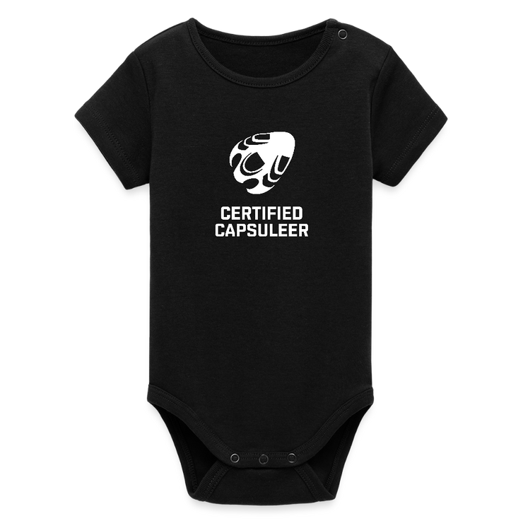 Certified Capsuleer Short-Sleeved Baby Bodysuit - black