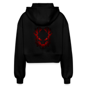 Sanguinary Savant Women’s Oversized Cropped Hooded Jacket - black